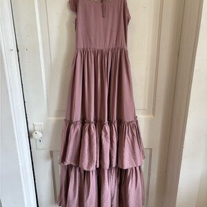 Joyfolie Mauve Layered Kids Dress